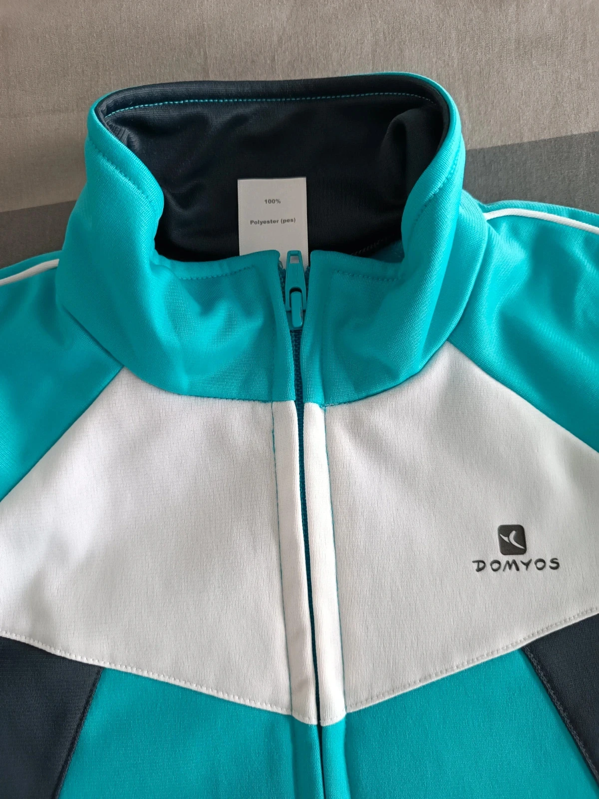 Casaco/manteau/abrigo/jas - cappotto com fecho azul turquesa da Domyos 12 anos – photo 3
